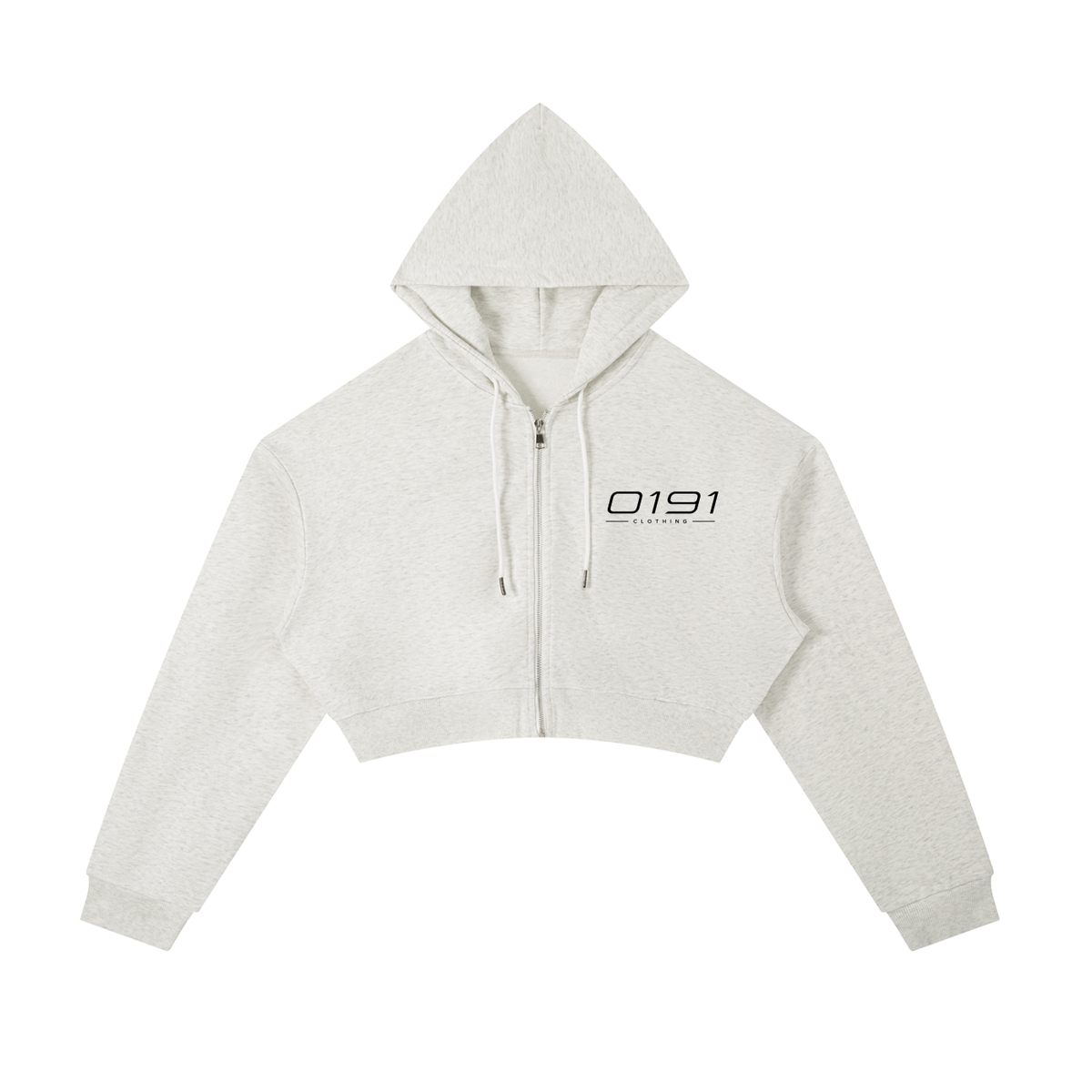 0191 Women Essential Cropped Zip-Up Hoodie