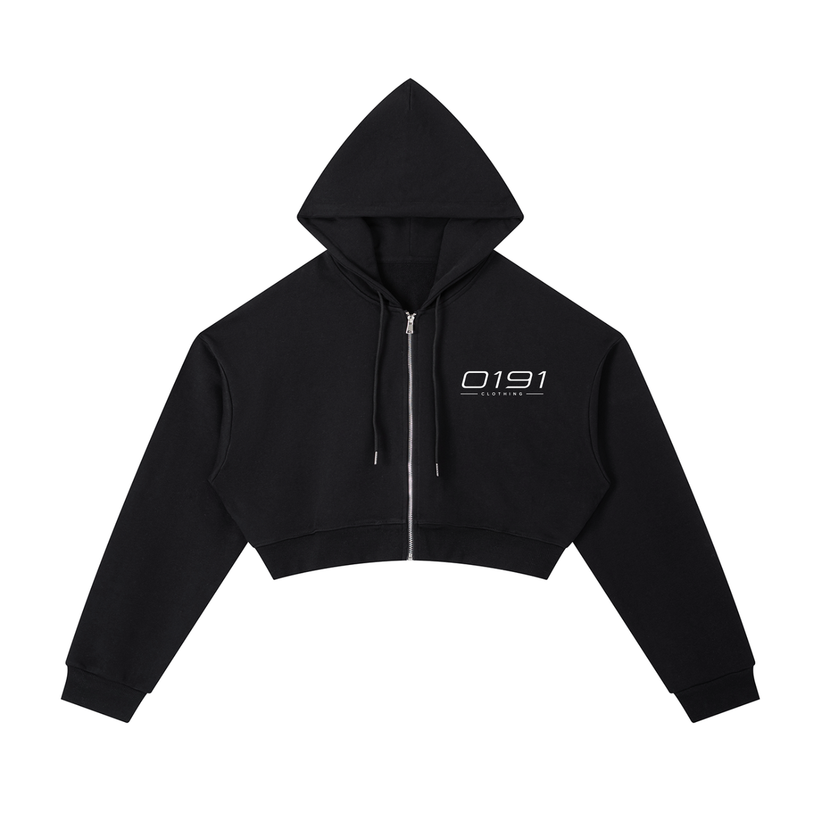 0191 Women Essential Cropped Zip-Up Hoodie