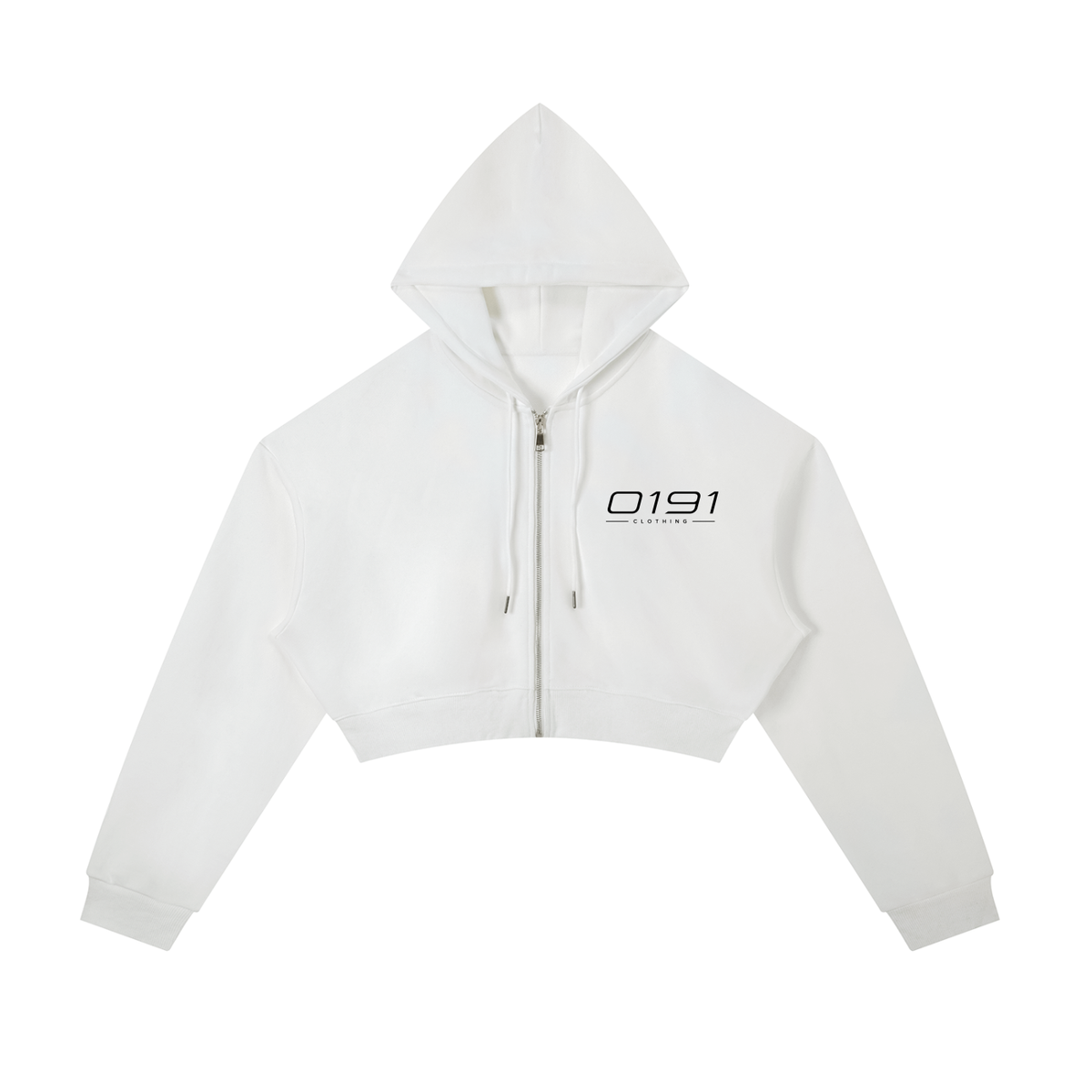 0191 Women Essential Cropped Zip-Up Hoodie