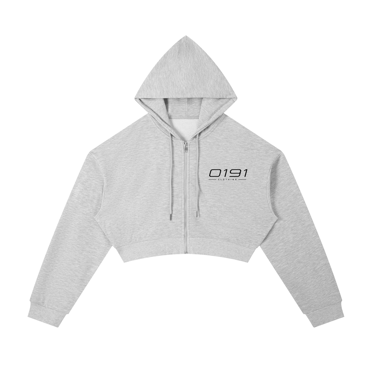 0191 Women Essential Cropped Zip-Up Hoodie